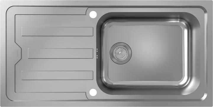 Image du produit hansgrohe S44 Evier à encastrer 500, acier inoxydable, avec égouttoir, 1010x510mm, montage à fleu (Evier encastré, 68.40 cm, 101 cm)