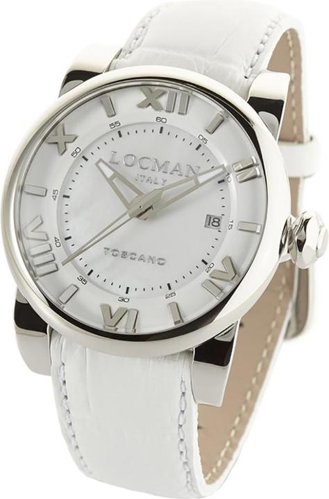 Produktbild Locman Italy Unisexuhr Toscano Automatik weiss Ref. 590 (Analoguhr, 41 mm)
