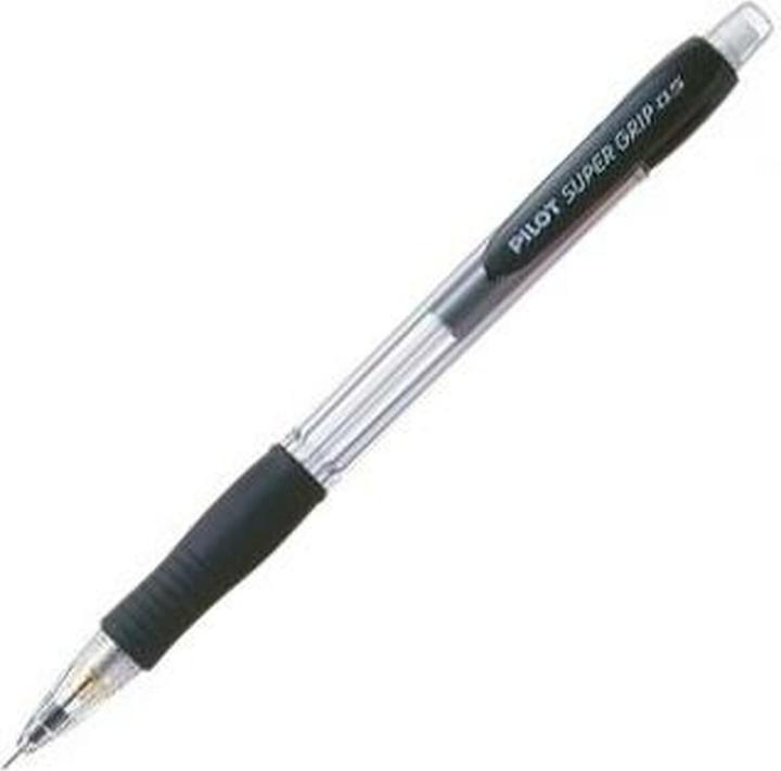 Image du produit Pilot Super Grip, Noir, Plastique, Caoutchouc, Noir, Rond, Métal, Plastique (0.50 mm, 12 x)
