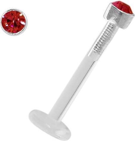 Produktbild Bijouteria Piercing für Lippe/Tragus (Bioplast, Silber 925, Swarovski Kristall)
