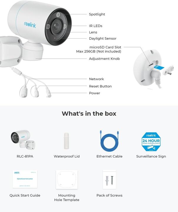 Actual product image Reolink P330P PoE camera (3840 x 2160 pixels)