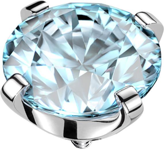 Image du produit Star Piercing Dermal Anchor argent cristal aqua serti (sans laiton, Titane G23)
