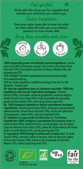 Valeurs nutritives et ingrédients Pukka Ginseng Matcha Green (30 g)