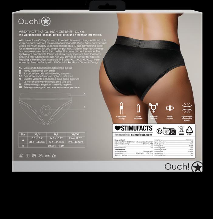 Produktbild Ouch! Vibrating Strap-on High-cut Brief - XL/XXL