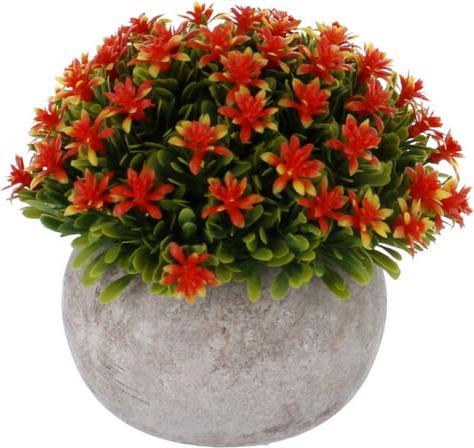 MICA Living Blume in Topf - rot/grün/grau - künstlich - ca. 14 x 20 cm (20 cm)