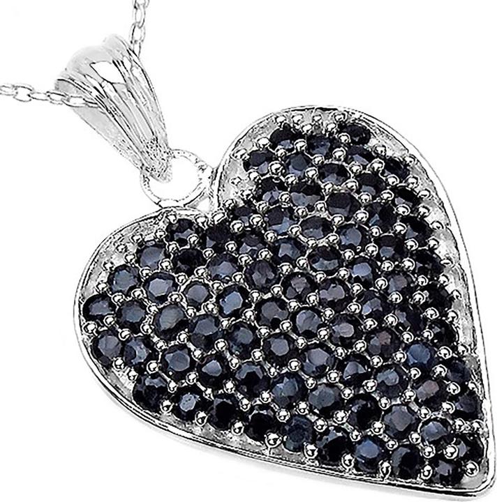 Produktbild Xen Anhänger mit Kette Saphir Herz 45 cm 925 Silber (925 Sterling Silber, 45 cm)