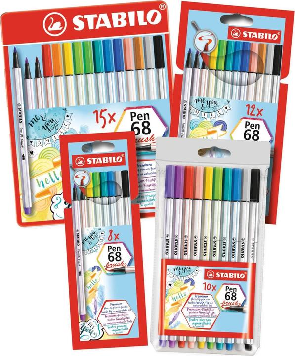 Actual product image STABILO Pen 68 brush Premium felt-tip pen (Multicolor, 10 x)