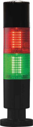Produktbild Rs Pro LED Signalturm 2-stufig Linse Rot/Grün + Summer Dauer 97mm Multifunktion