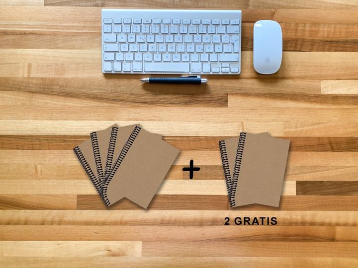 Actual product image A 6 notebook - set, 4+2 free, Luxury 80 pages MUSKAT Designerecycling, blank (A6)