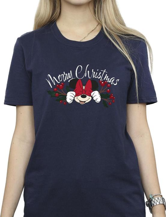 Immagine prodotto Disney Minnie Mouse Christmas Holly Maglietta Ampia Donna (S)