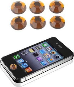 Produktbild Hermex Glimmer Home Button Deko Strass Steine selbstklebend - Caffee Braun