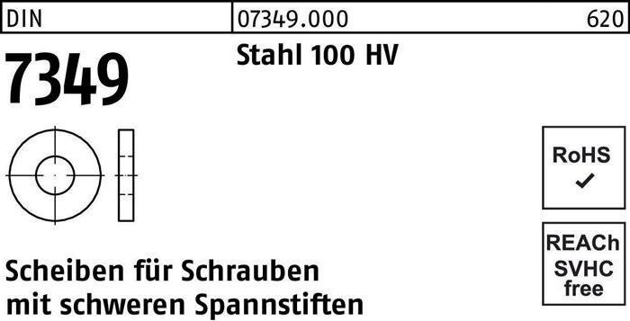 Actual product image Washer DIN 7349 21 x44 x 8 Steel 100HV