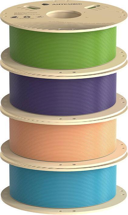 Actual product image Anycubic PLA Filament Set (PLA, 1.75 mm, 1000 g, Green, Orange, Violet, Turquoise)