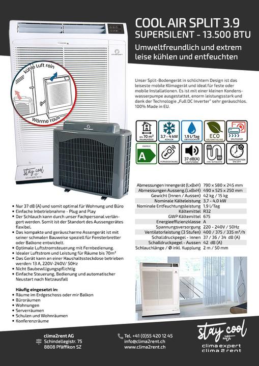 Image du produit Climaexpert CoolAir Split 4.0 Super Silent Eco (70 m², 14000 BTU/h)