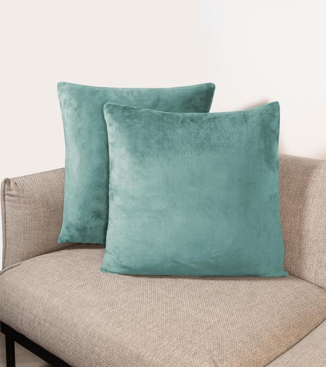 Actual product image Aspero 4 x flannel cushion covers 60x60cm blue (60 x 60 cm)