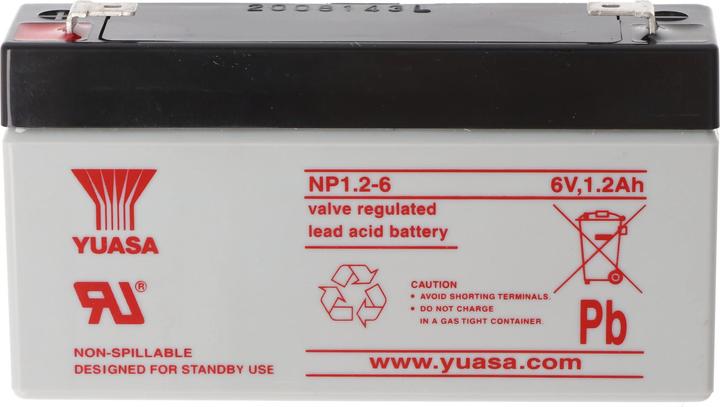 Produktbild Yuasa NP1.2-6 Akku Blei PB 6.0 Volt 1200mAh mit 2 Faston 4,8mm Steckkontakten