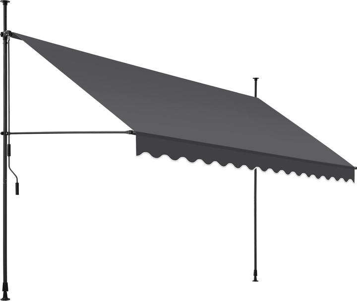 tectake Tenda a morsetto con manovella, altezza regolabile (4 m)