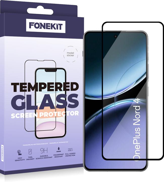 FoneKit Full Cover Tempered Glass, Google Pixel 9 Pro, black (1 Piece, Google Pixel 9 Pro)