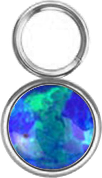 Star Piercing Anhänger silber ein Opal blau (ohne Messing, Chirurgenstahl 316L)