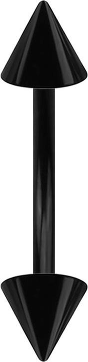 Produktbild Star Piercing Micro Banane schwarz mit zwei Cones (ohne Messing, Chirurgenstahl 316L)