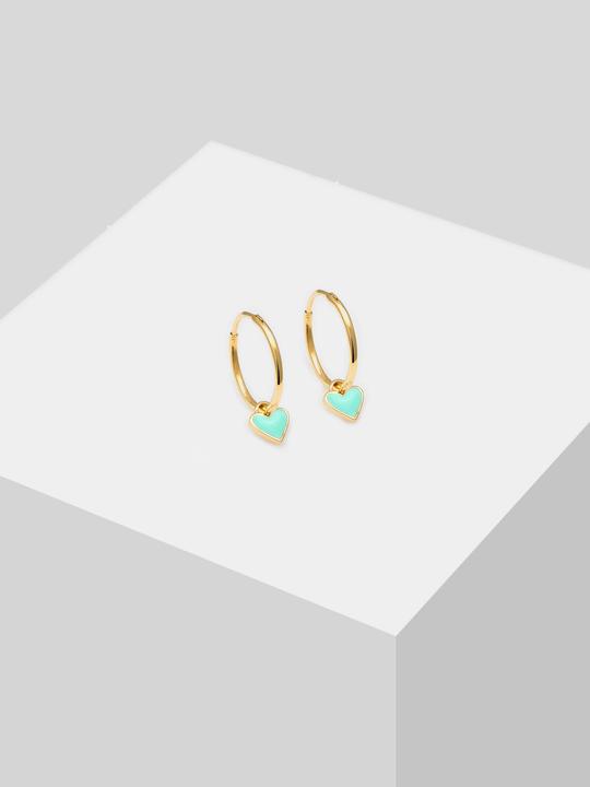 Actual product image Elli Creole, heart (Enamel, No stone, 925 Sterling silver gold-plated)