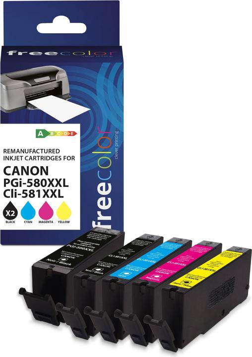 Produktbild Freecolor Patrone Canon PGI-580XXL black+CLI-581XXL BK/C/M/Y remanufactured
