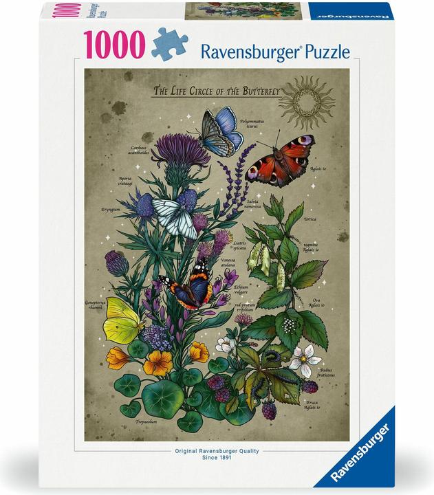 Actual product image Ravensburger Puzzle 12001435 - Lifecircle Butterfly - 1000 pieces jigsaw puzzle for adults and children (1000 pieces)