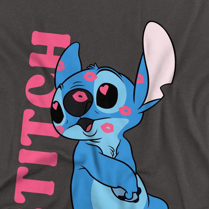 Actual product image Lilo & Stitch Unisex Adult Covered In Kisses T-Shirt (L)