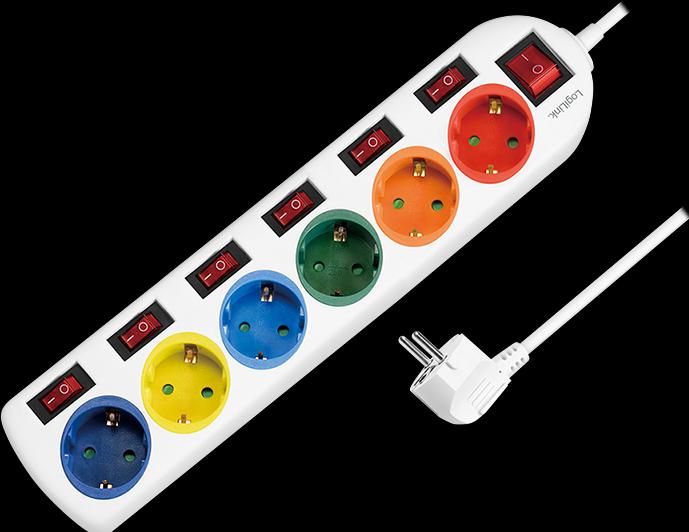 Actual product image LogiLink 6x CEE 7/3 (6 x, CEE 7/3, 1.50 m)
