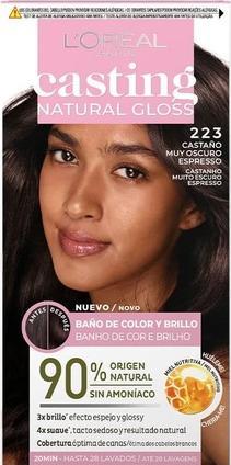 Produktbild L'Oréal Paris Casting Natural Gloss Permanent Coloring, Farbbad und Glanzton 223 Very Dark Brow (223 Sehr dunkles Braun)