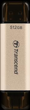 Actual product image Transcend JetFlash 930C USB flash drive 512 GB USB Type-A / USB Type-C 3.2 Gen 1 (3.1 Gen 1) Gold (512 GB, USB-C, USB-A, USB 3.2)