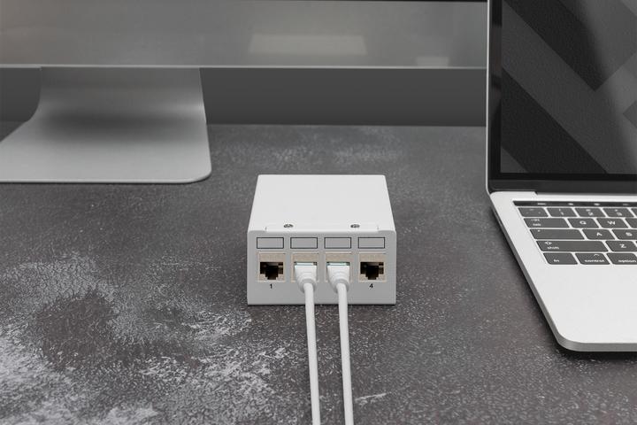 Actual product image Digitus Desktop Modular Blank Patch Panel, shielded, 4-port