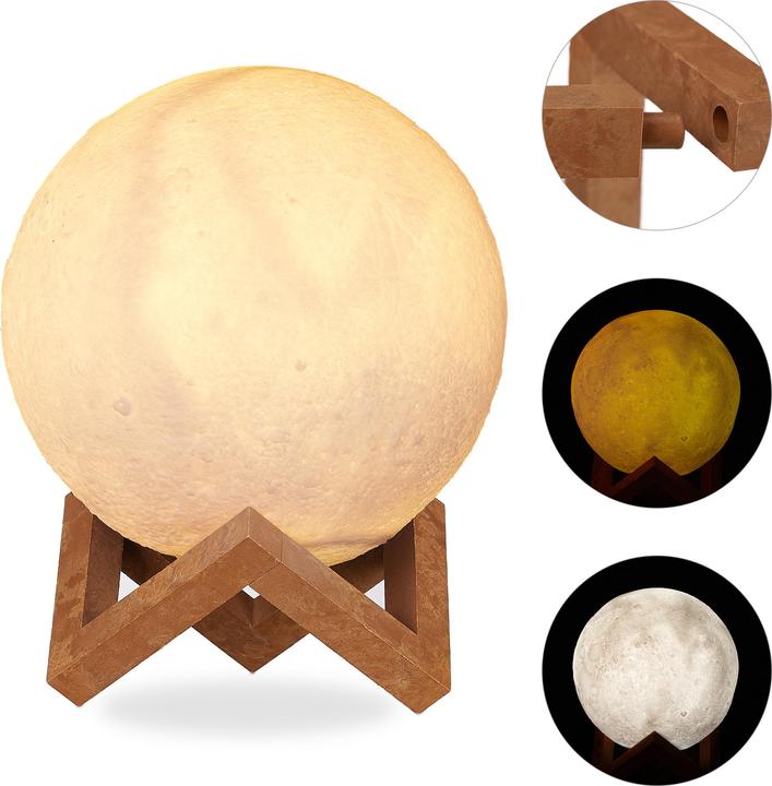 Image du produit Relaxdays lampe lune 3D