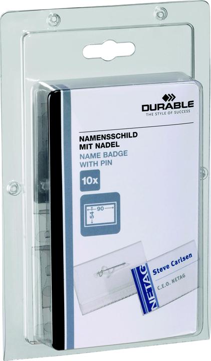Actual product image Durable Name badge with pin
