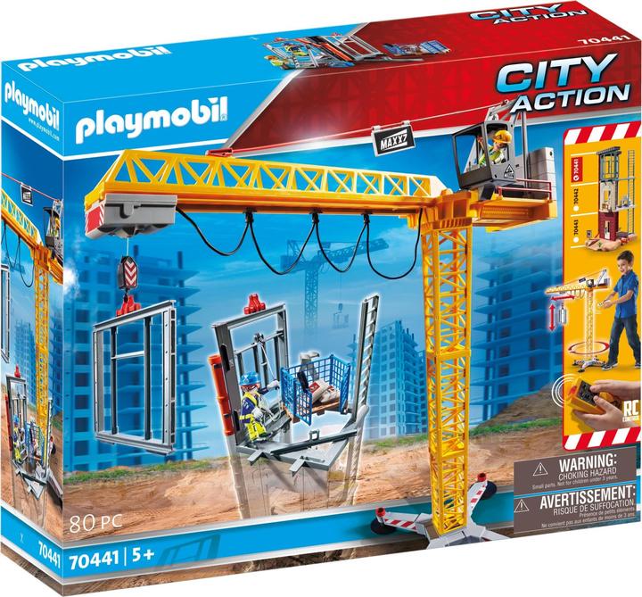 Playmobil RC construction crane with component (70441, Playmobil City Action)