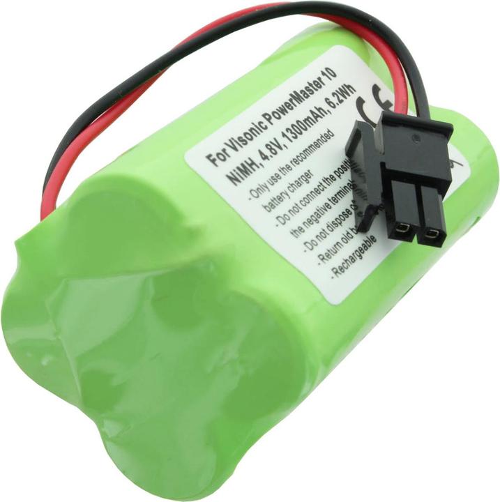 Immagine prodotto AccuCell 2000mAh Akku passend für Visonic PowerMaster 10 Akku-NiMH GP130AAM4YMX 4,8 Volt max. 9,6Wh (1 pz., 2000 mAh, Batteria + Caricabatterie)