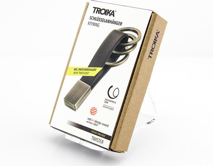 Immagine prodotto Troika TWISTER ANTIK portachiavi in pelle con chiusura "TWIST", marrone/oro antico