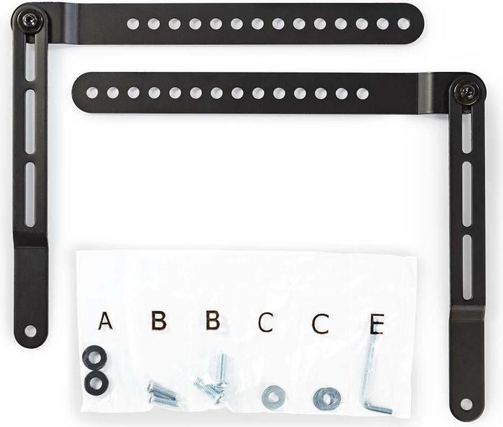 Actual product image Nedis Soundbar Bracket Universal Connected to the TV 10 kg Rotatable Rotatable Steel Black (1 pcs., Wall installation, Rotatable)