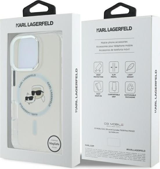 Immagine prodotto Karl Lagerfeld KLHMP16LHLSKCH iPhone 16 Pro 6,3" biały/bianco custodia rigida IML Metal Karl&Choupette Head (Apple iPhone 16 Pro)