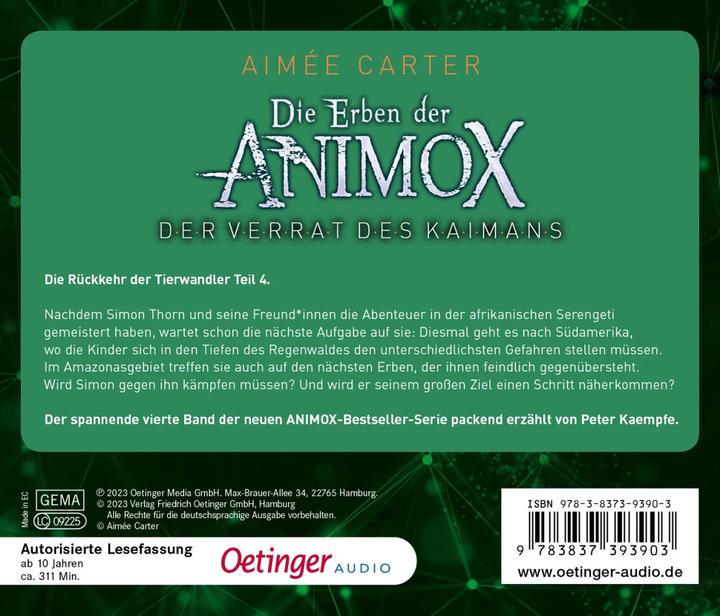 Actual product image The Heirs of Animox 4 The Betrayal of the Caiman (Maren Illinger, Uticha Marmon, Peter fights, Aimee Carter, German)
