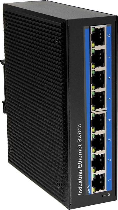 Actual product image LogiLink NS203 Industrial Gigabit Ethernet Switch 8-Port 10/100/1000 Mbps DIN Rail Mounting (8 Ports)