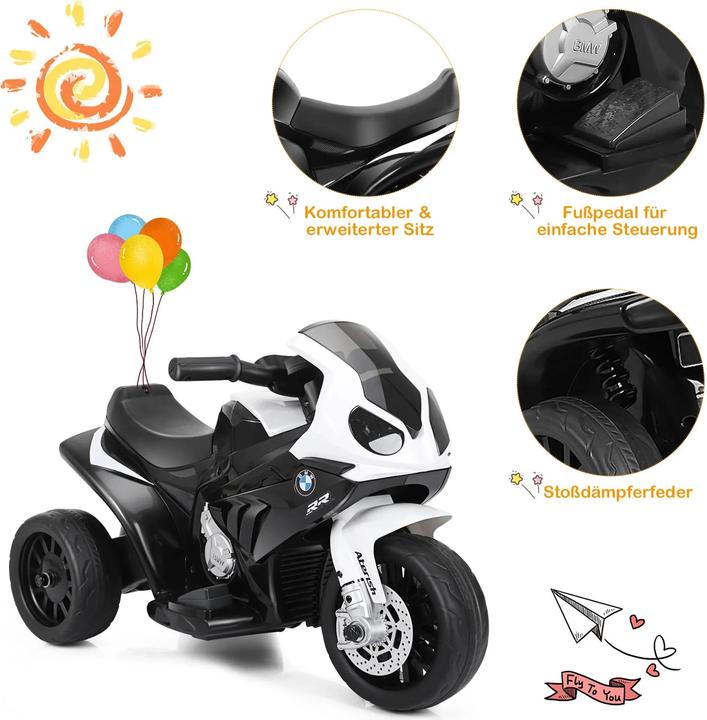 Actual product image Homcom Kinder Elektro Motorrad mit Licht- und Soundeffekte BMW S1000 RR Weiss (6 V)