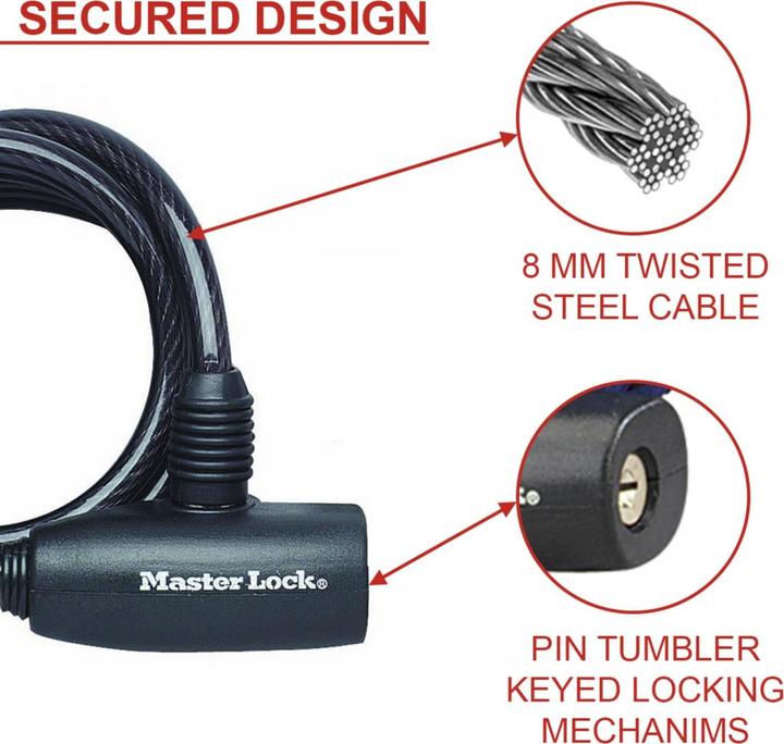 Produktbild Master Lock Spiralschloss 8126EURDPRO (180 cm)