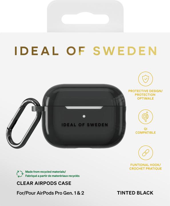Immagine prodotto iDeal Of Sweden Airpods Pro laadimiskarbiümbris (1/2 gen) Custodia trasparente, nero lucido (Borsa per cuffie)