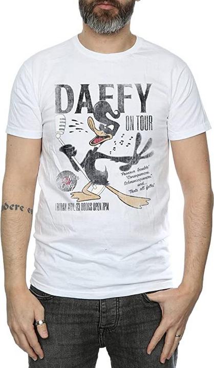 Actual product image Looney Tunes Mens Concert Daffy Duck Cotton T-Shirt (XXL)