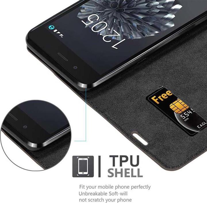 Actual product image Cadorabo Book Invisible Magnet Cover (BQ Aquaris X5 Plus)