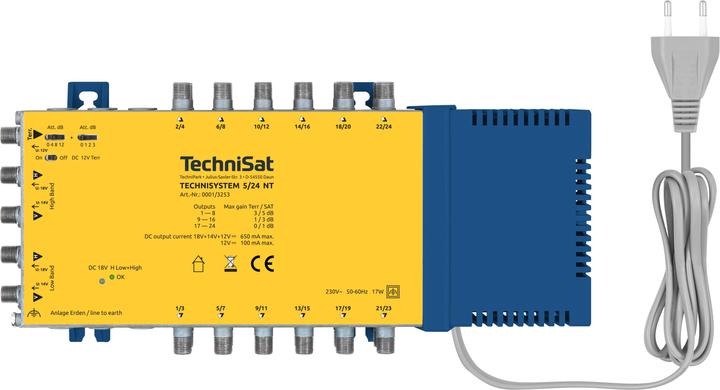 Image du produit TechniSat TECHNISYSTEM 5/24 NT Répartiteur satellite 24 sorties 50 / 60 Hz (Multi commutateur)