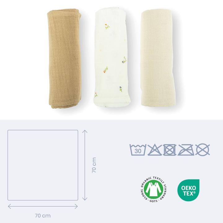 Produktbild Doomoo Mulltücher 3er Pack (70 cm, 70 cm)