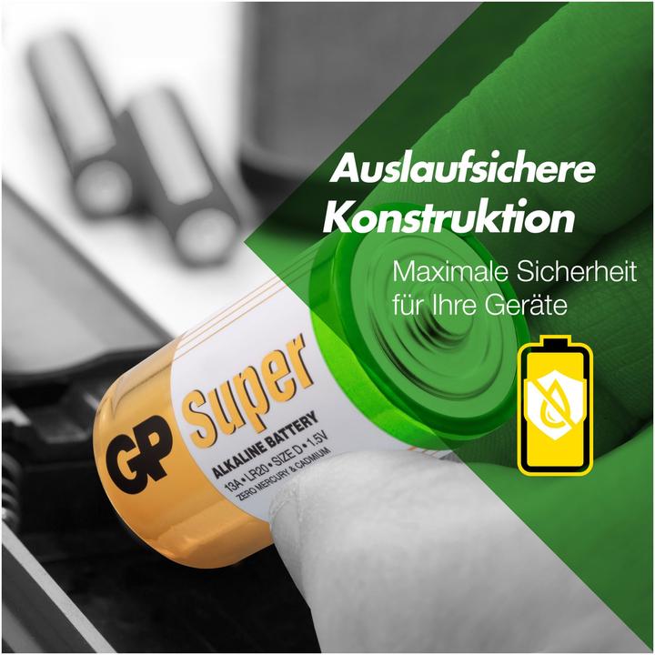 Produktbild GP Batteries Batterie D Mono Super, 4 Stück (4 Stk., Gerätespezifisch)