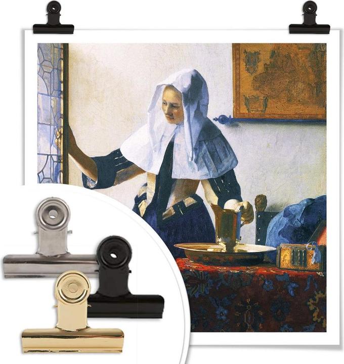 Image du produit Trenddeko Jeune femme avec un pot d'eau à la fenêtre (50 x 50 cm)